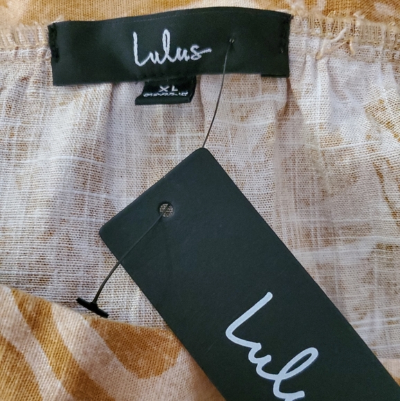 Lulus Veranda Vibes Beige Tropical Print Tiered Maxi Skirt Size XL - Picture 5 of 10